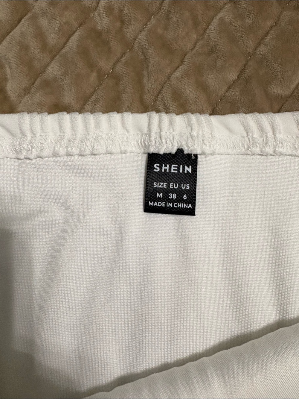 SHEIN White Textured Sleeveless Mini Dress with Gold Button Detail - Picture 4 of 6